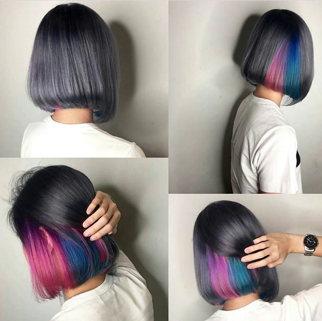 Скрытое окрашивание волос 2022 карэ