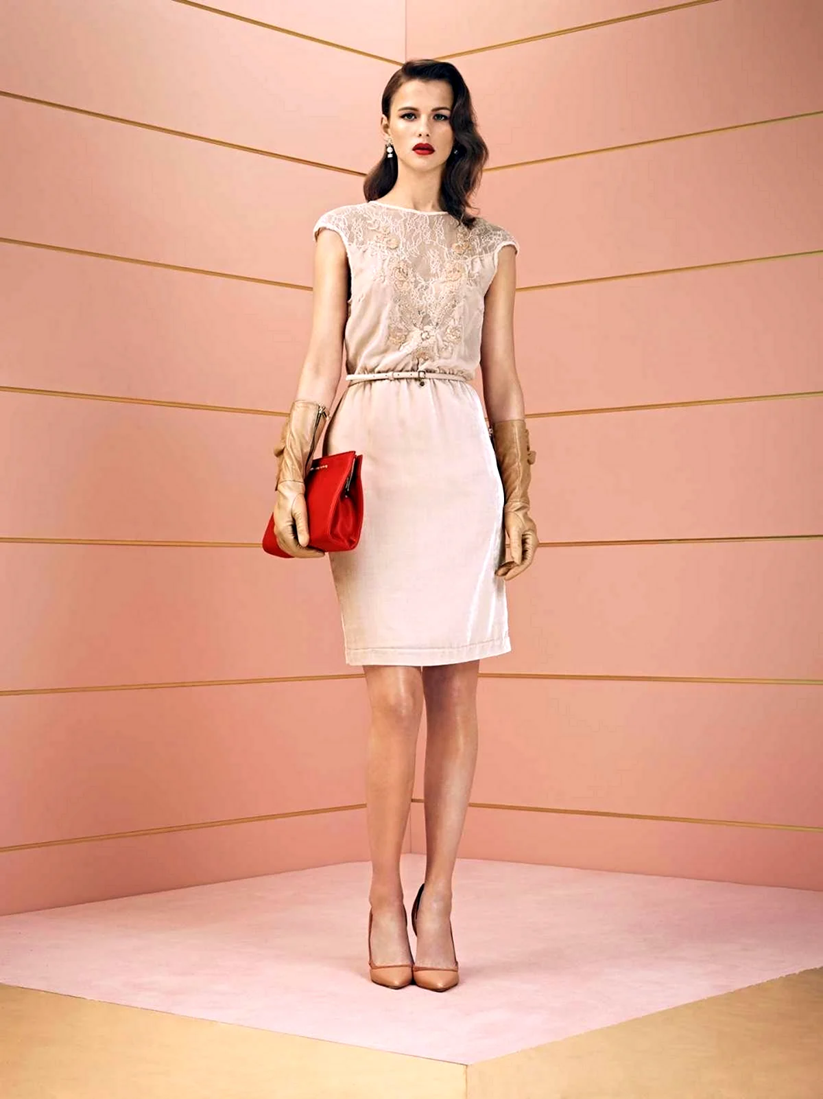 Элизабетта Франчи платье пудрового цвета