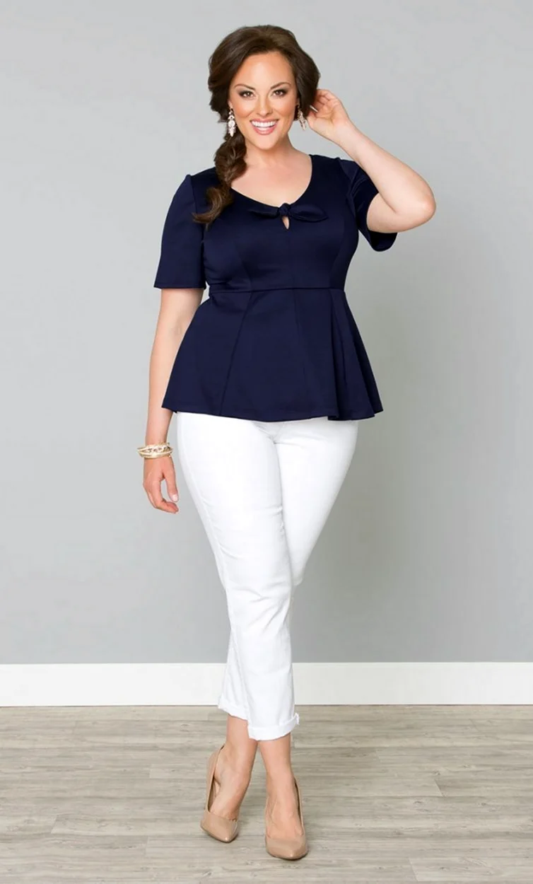 Блузка с баской плюс сайз