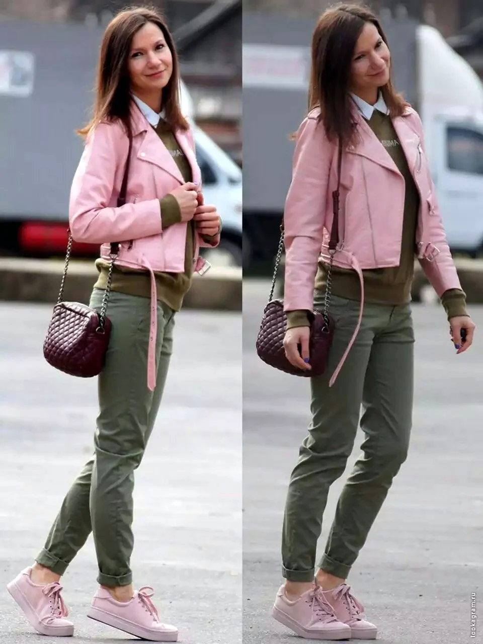Сочетание хаки и розового