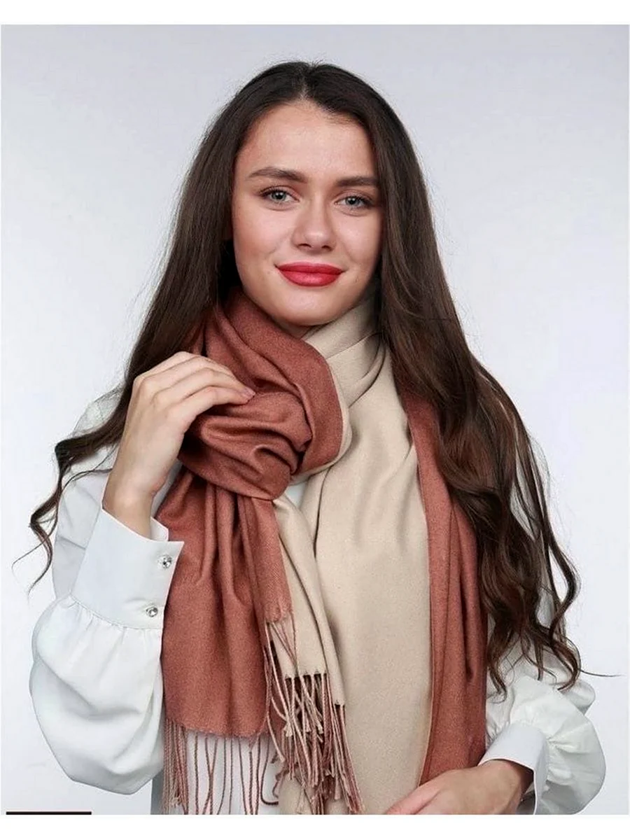 Палантин двухцветный кашемир фото