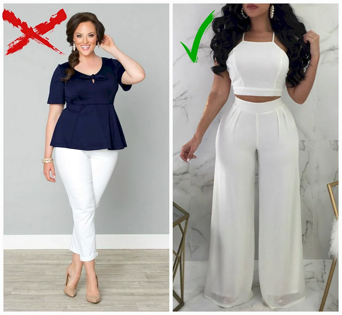 Брюки на широкие бедра