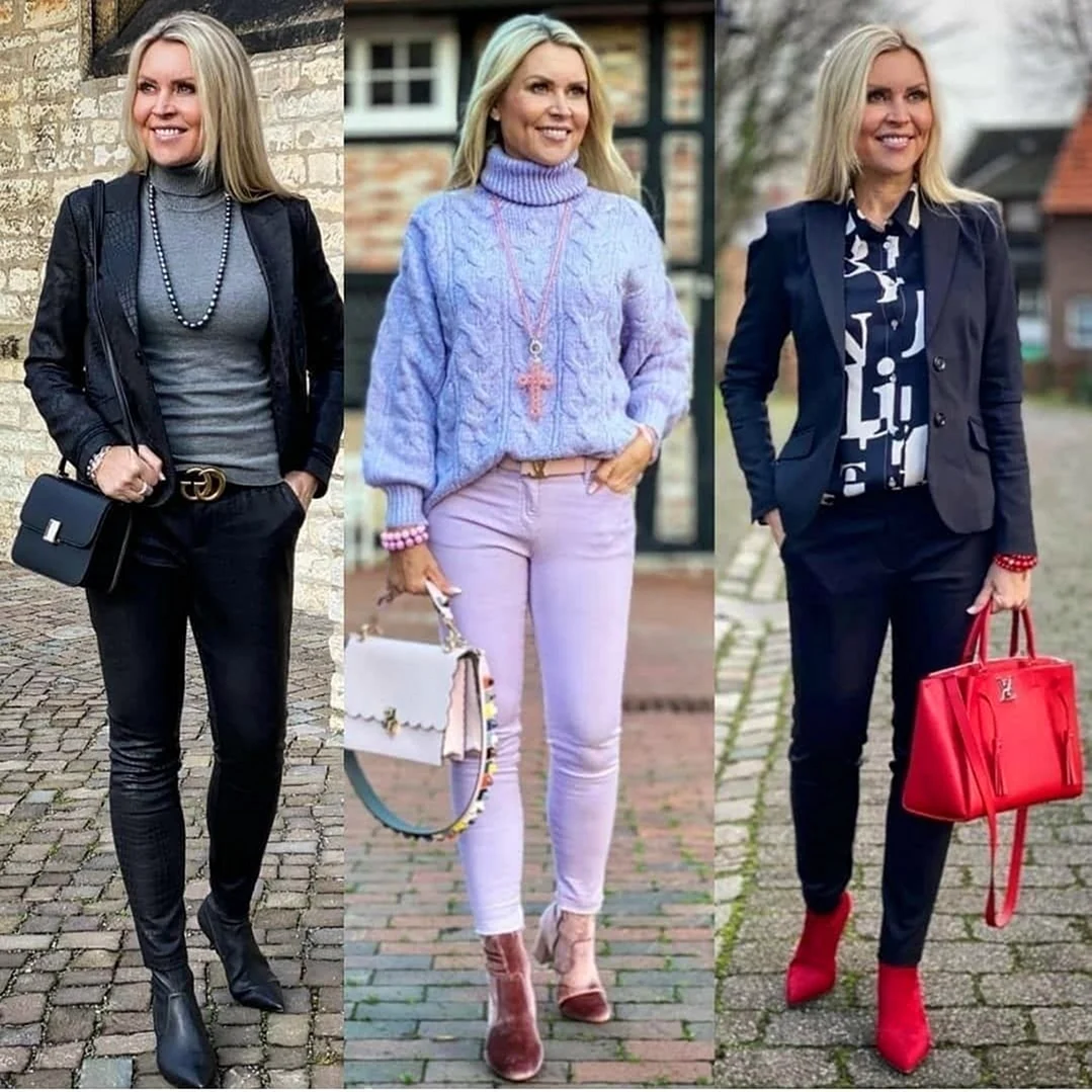 Свитер фуксия сочетание с джинсами