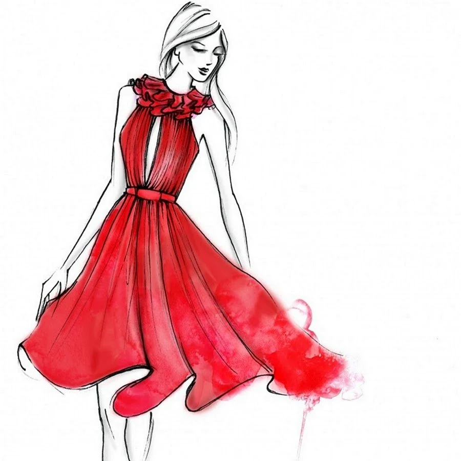 Платье рисунок