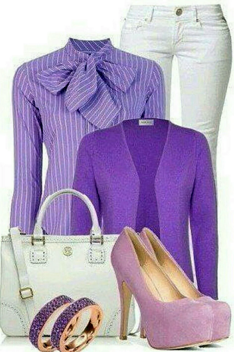 Сочетание лилового цвета в одежде