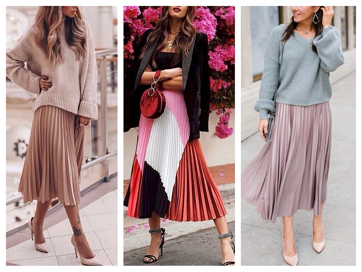 Плиссированная юбка с чем носить