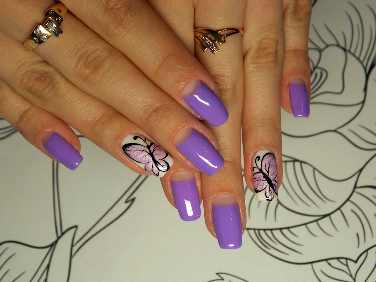 Фиолетовый френч с рисунком