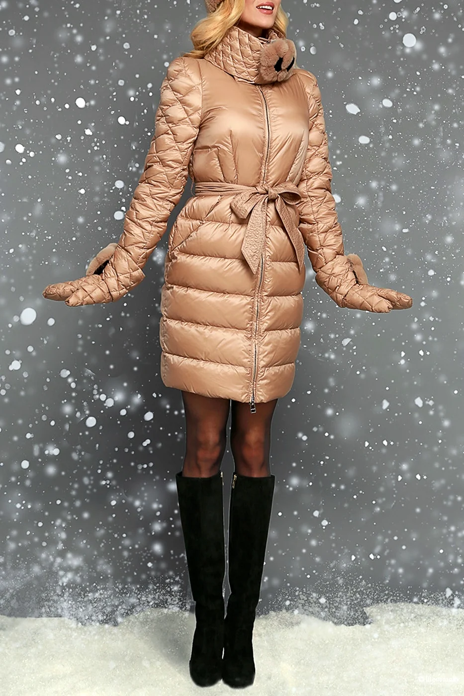 Длинные пуховики женские 2022 Naumi