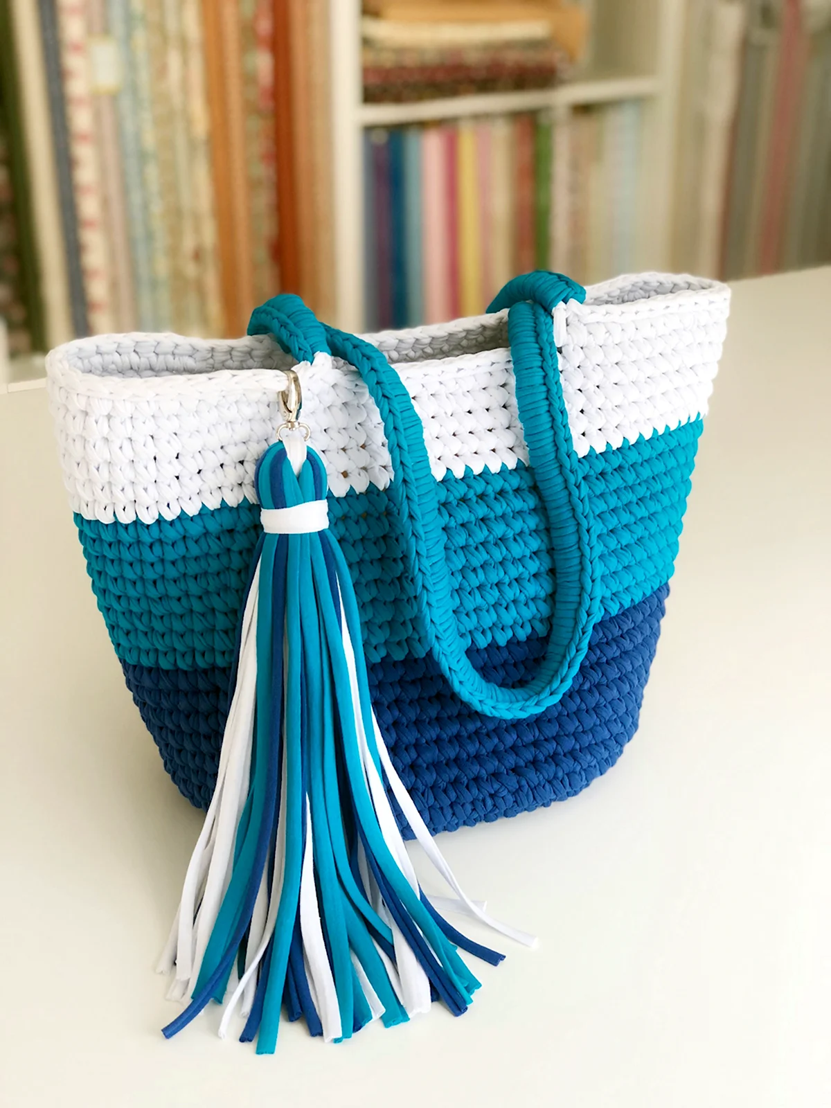 Сумка шоппер из трикотажной пряжи крючком