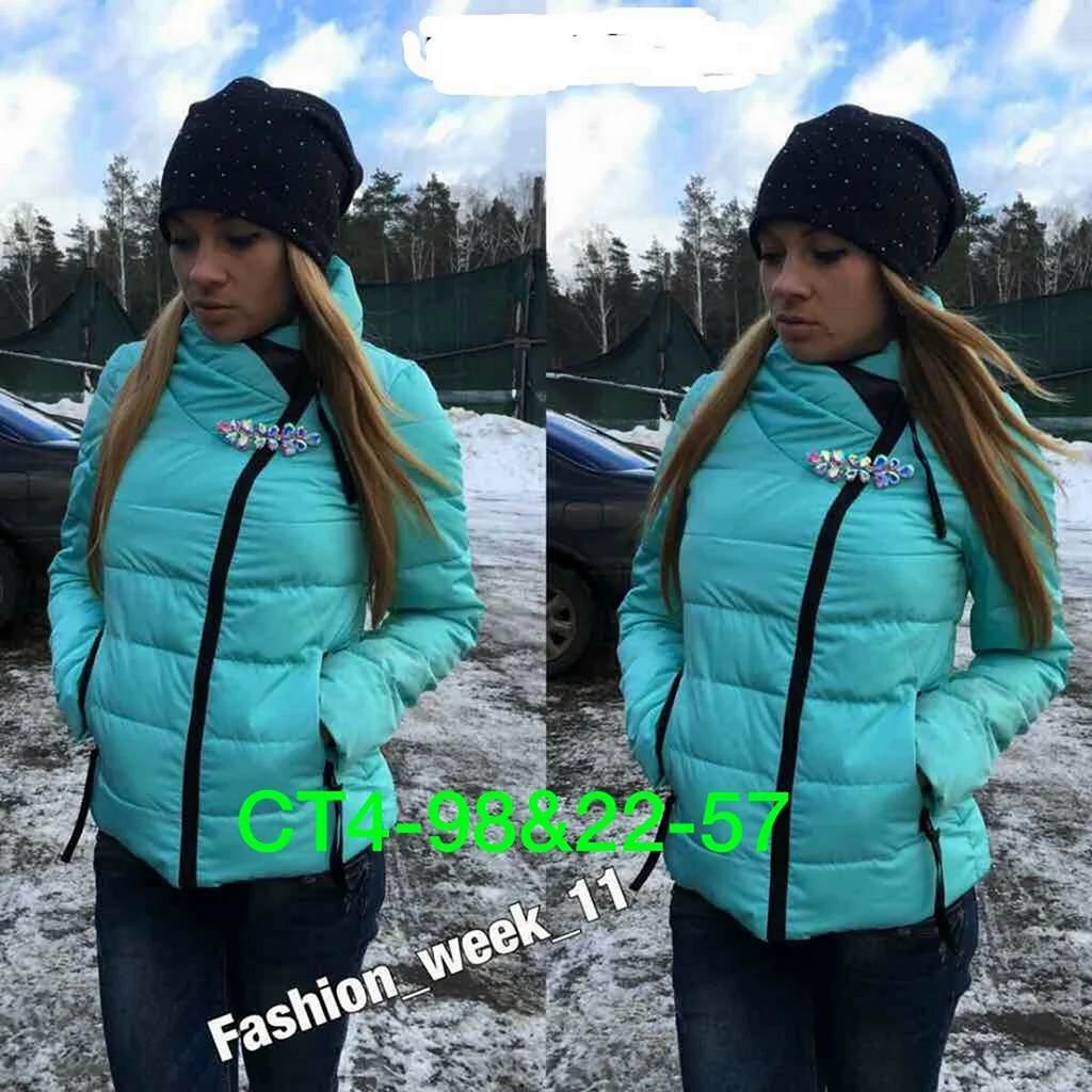 Бирюзовая куртка и шапка