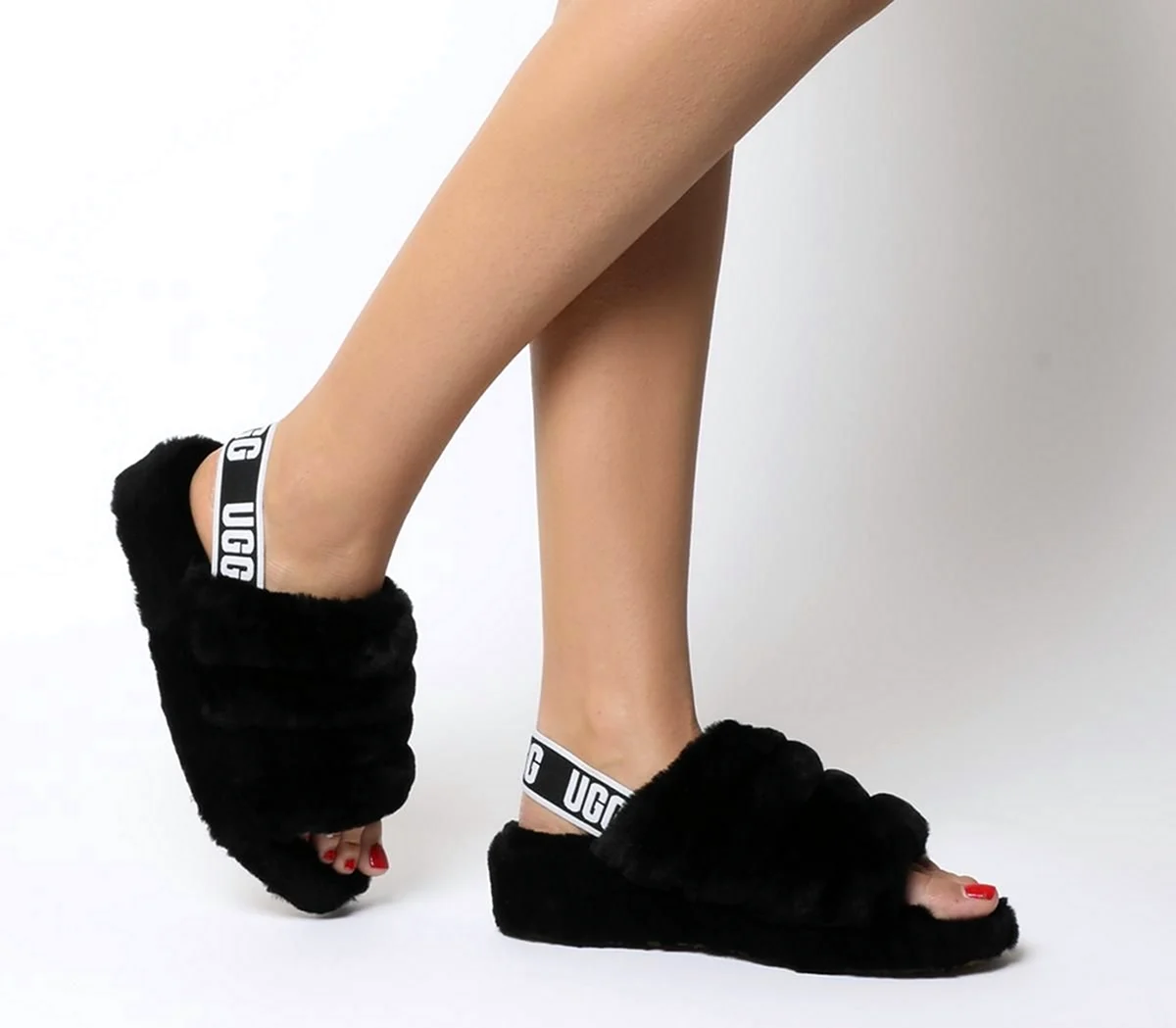 Угги сандалии женские черные