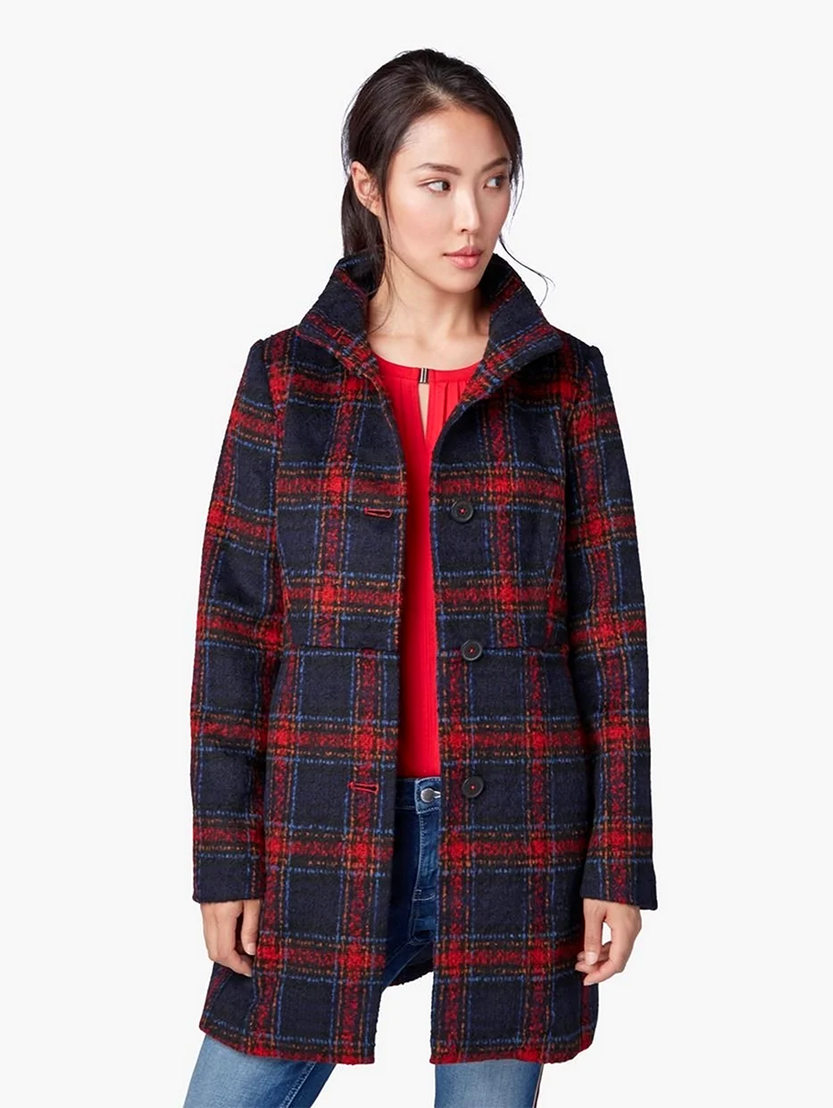 Tom Tailor пальто 2020 клетчатое шерсть