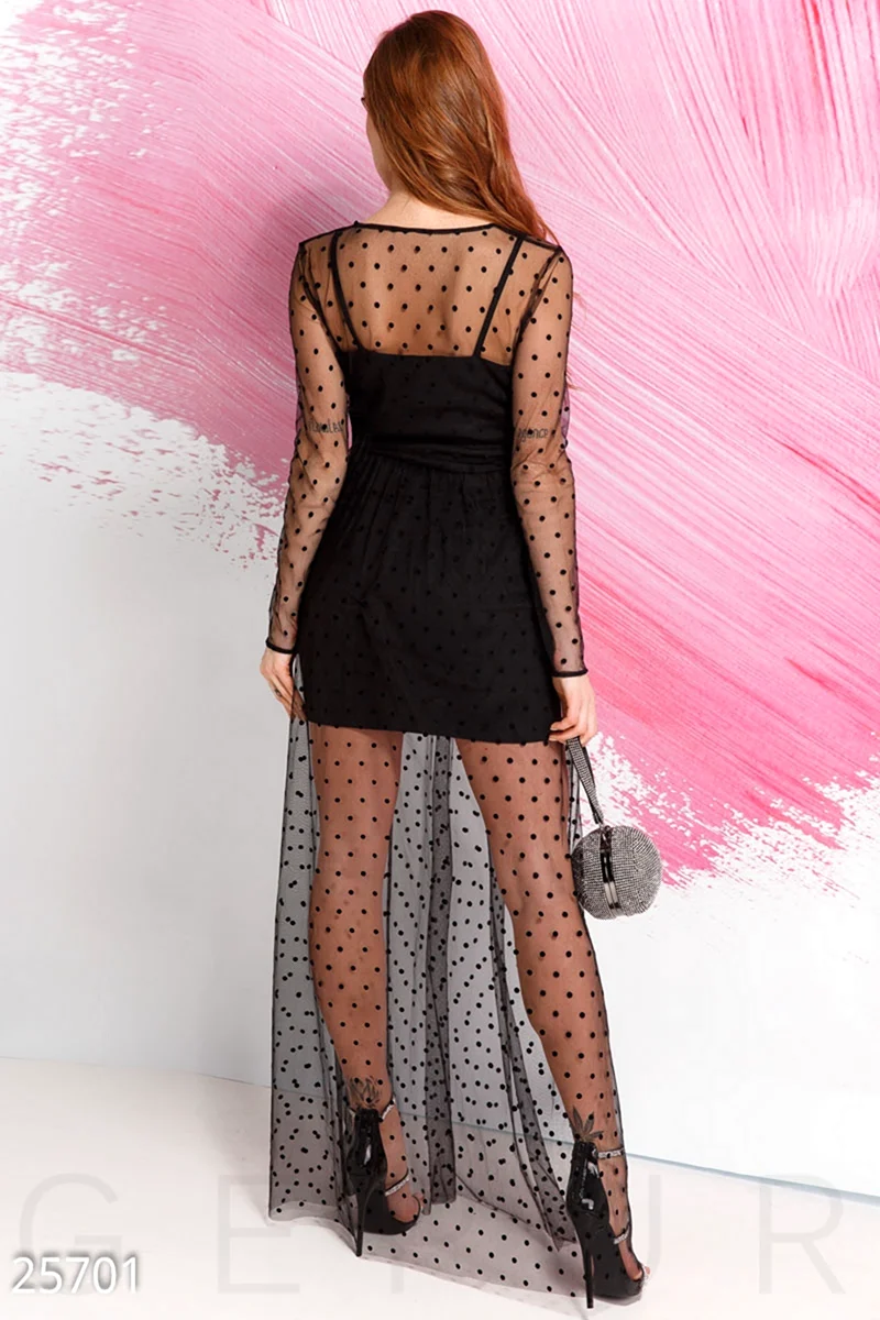 Прозрачная накидка на платье