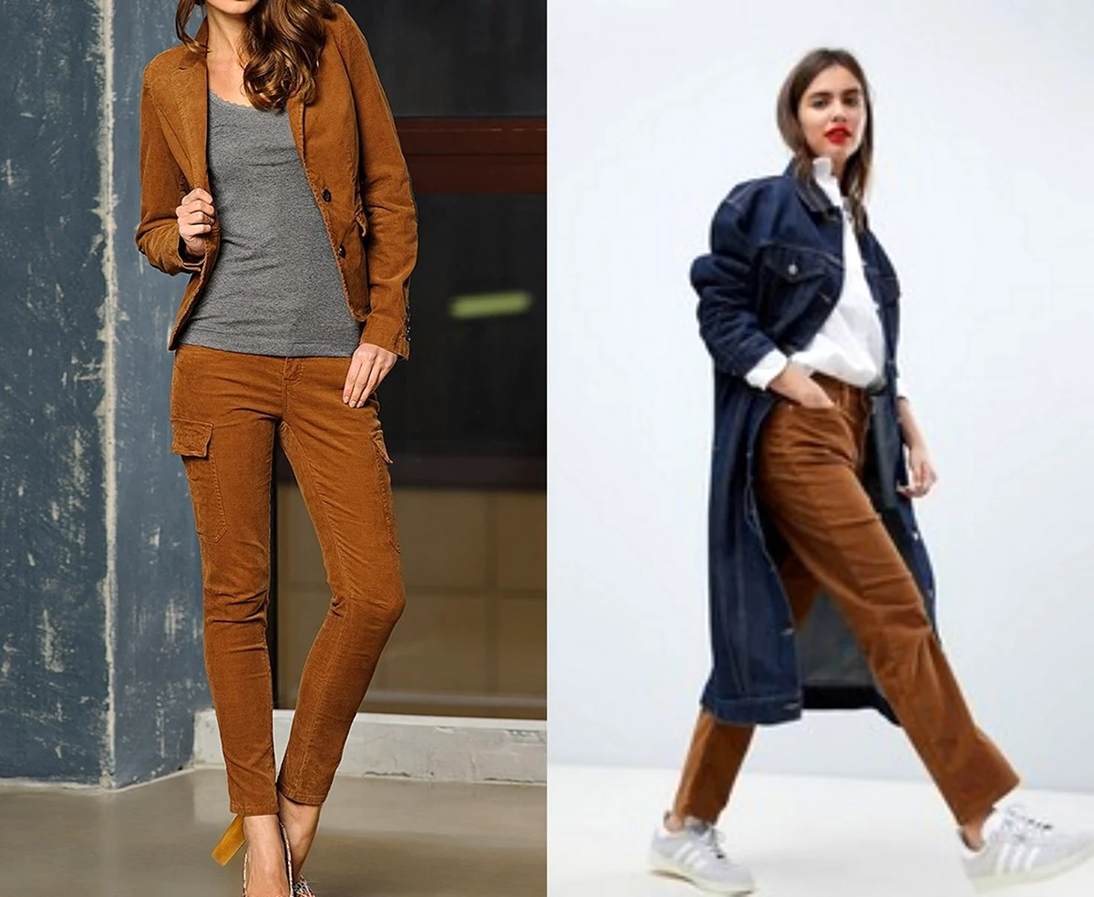 Строгий образ с коричневыми брюками