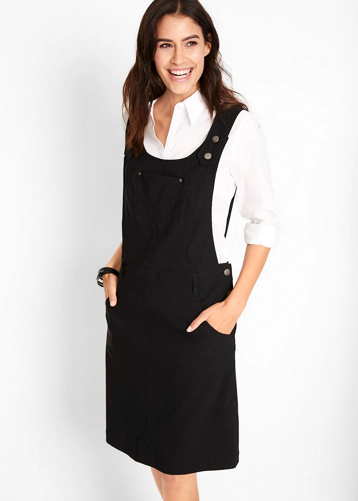 Bonprix черный льняной сарафан