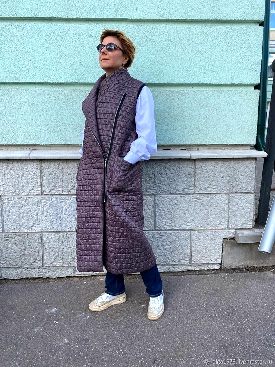 Барбара жилет длинный стеганый