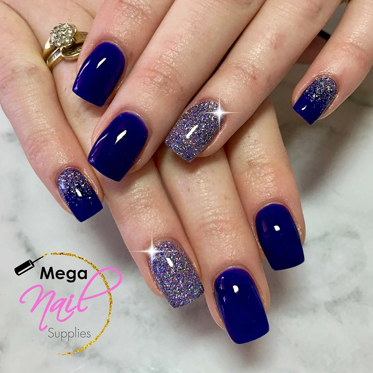 Сине-фиолетовый маникюр