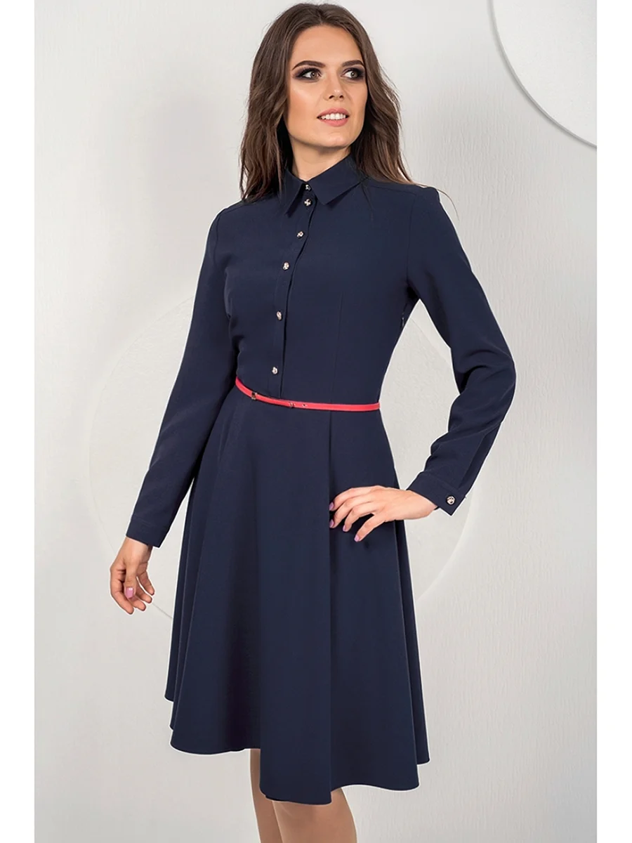 Платье с рубашечным воротником