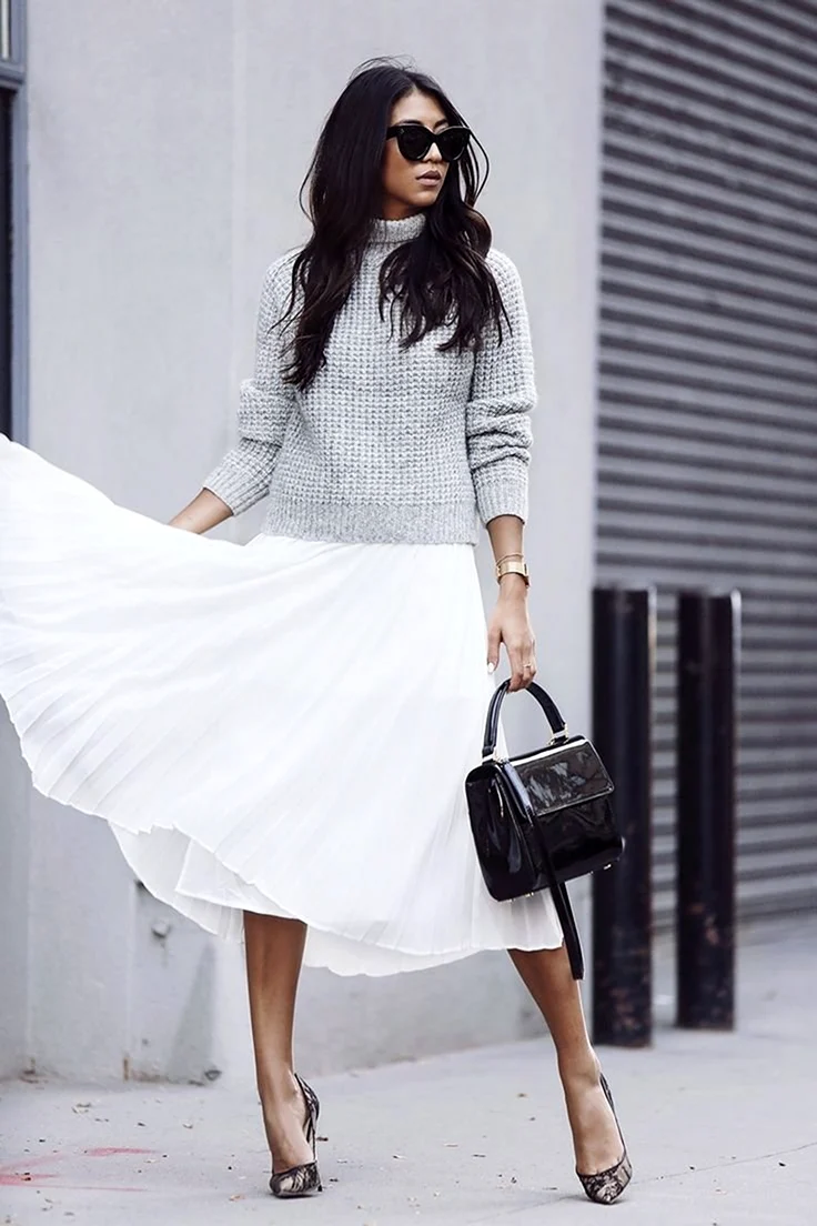 Образы с белой юбкой