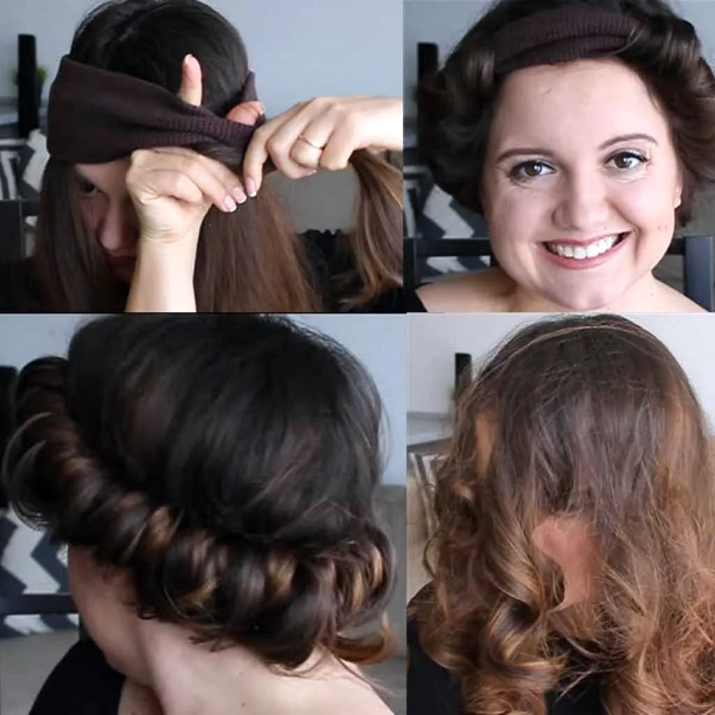 Локоны с помощью повязки для волос