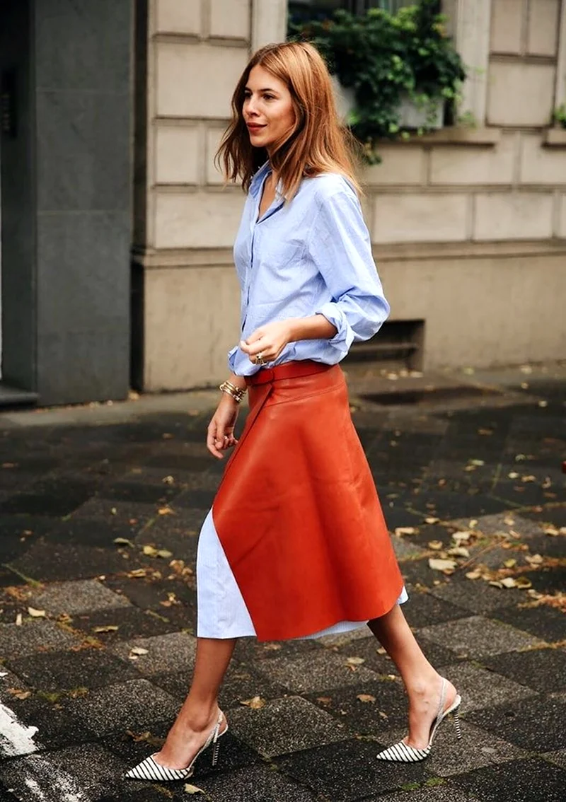 Образ с терракотовой юбкой