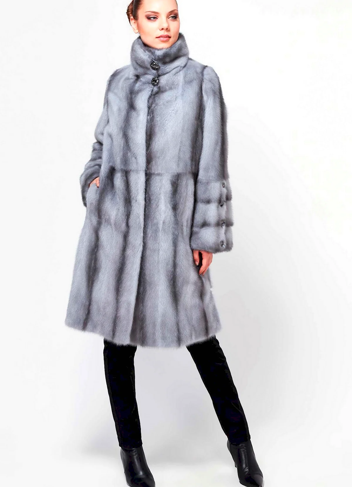 Шуба норковая серая