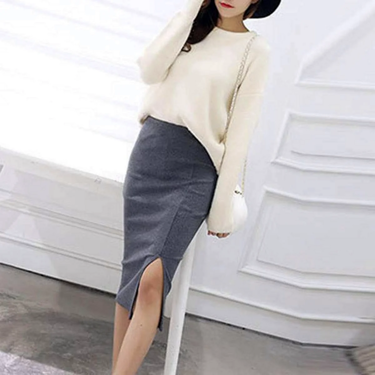 Трикотажная юбка миди