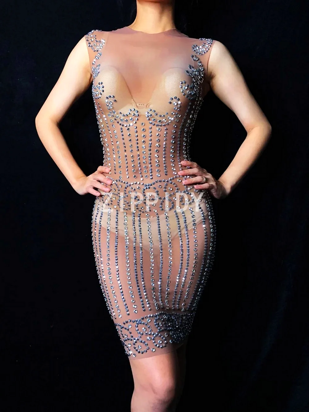 Платье сетка со стразами Incanto