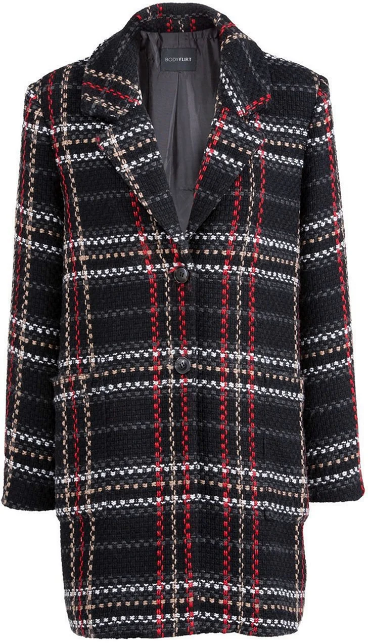 Bonprix полупальто в клетку