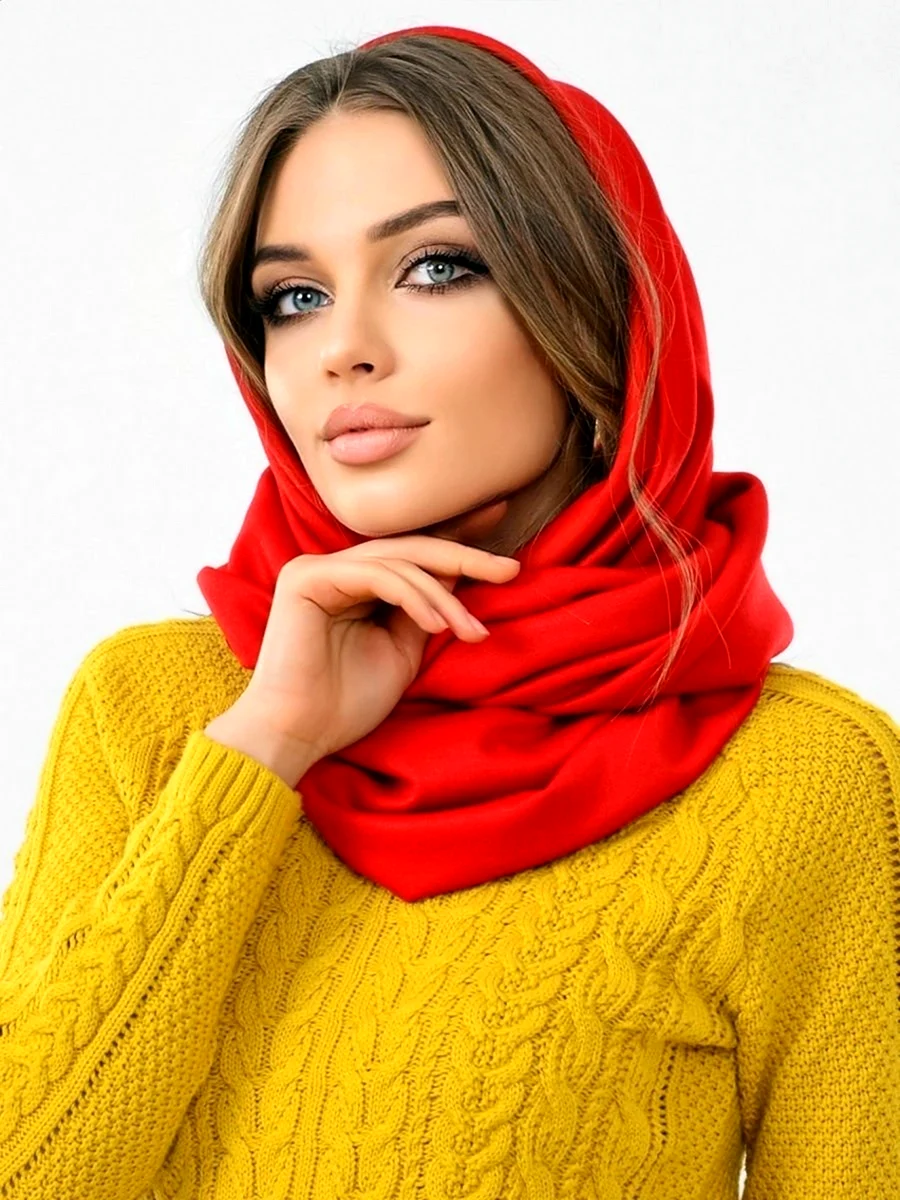 Шарф на голову однотонный