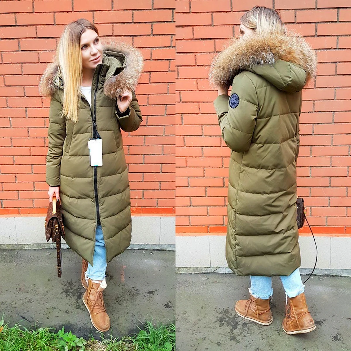 Пуховик хаки Модиус