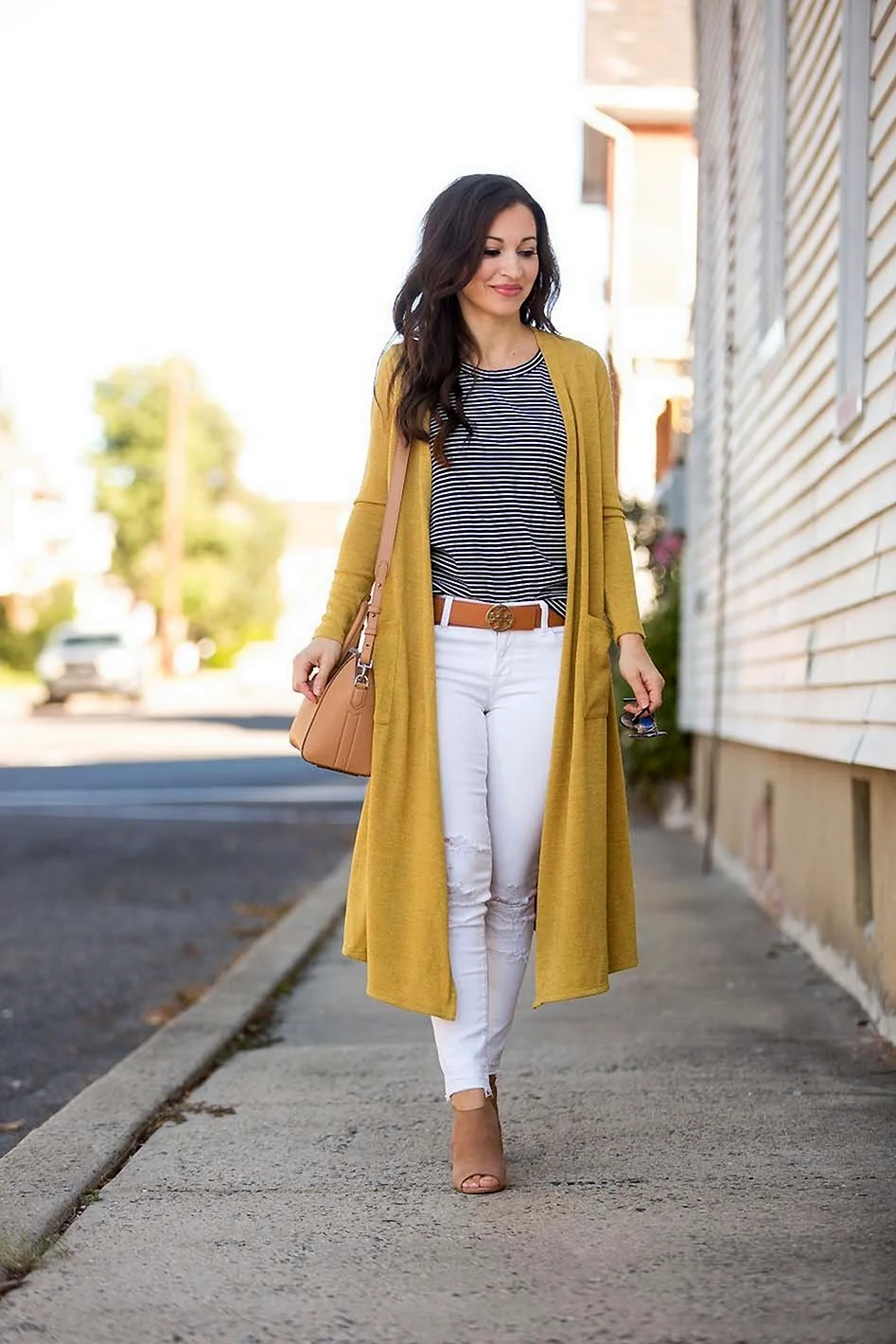 Горчичный кардиган