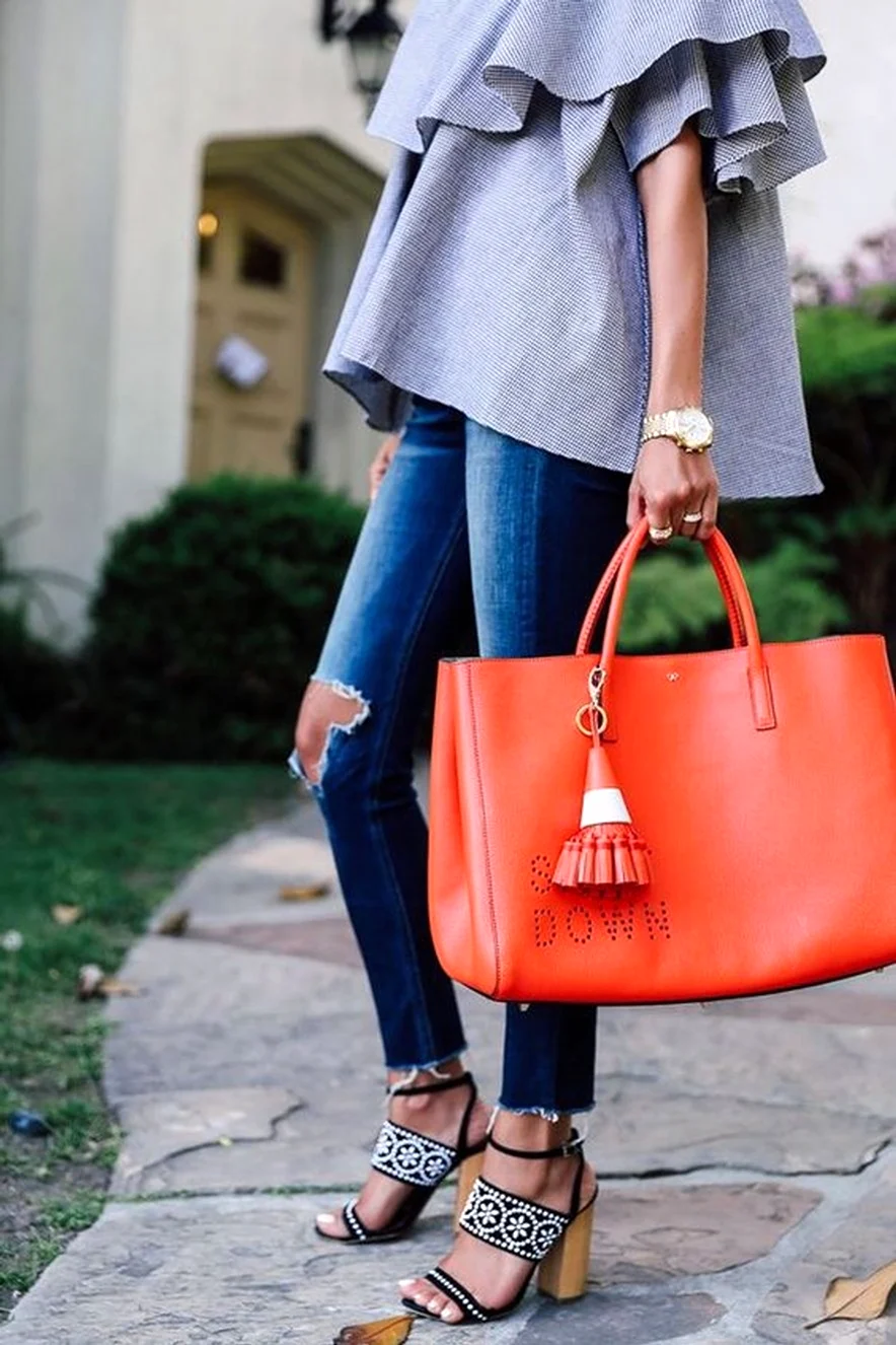 Сумка тоут шопер красная стрит стайл 2020