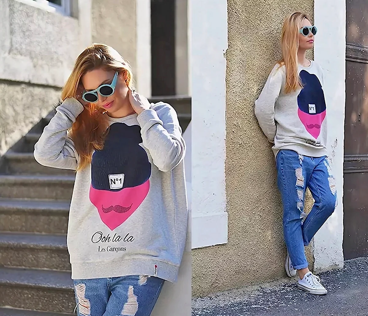 Худи с джинсами