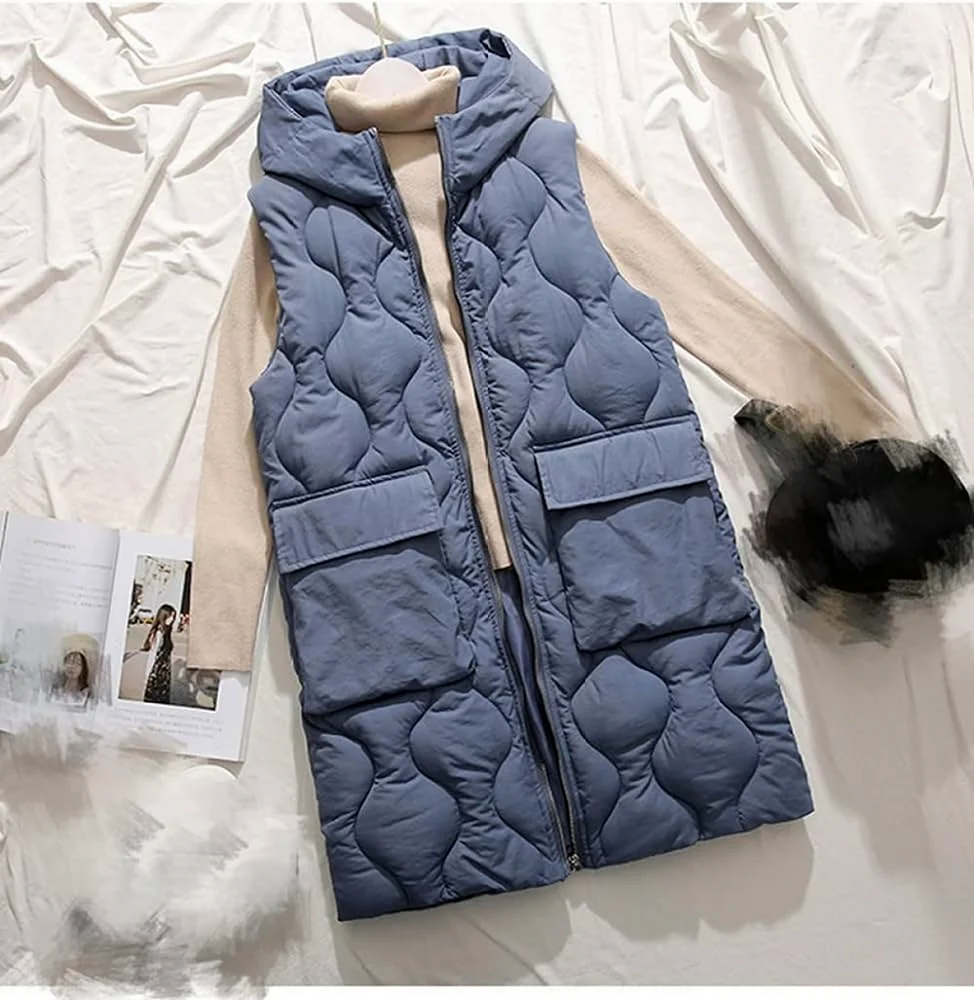 Жилет женский утепленный удлиненный