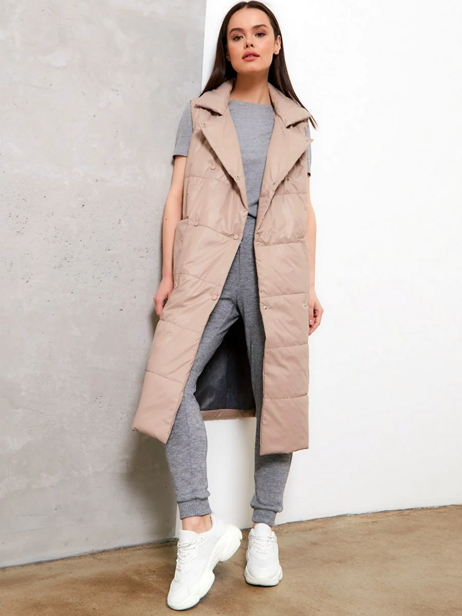 Длинные жилетки женские утепленные