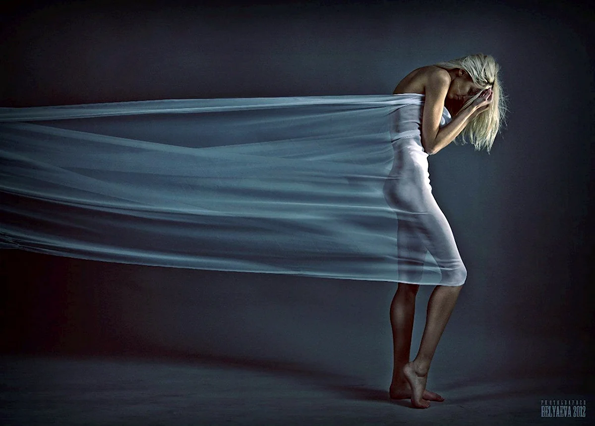 Фотосессия с тканью