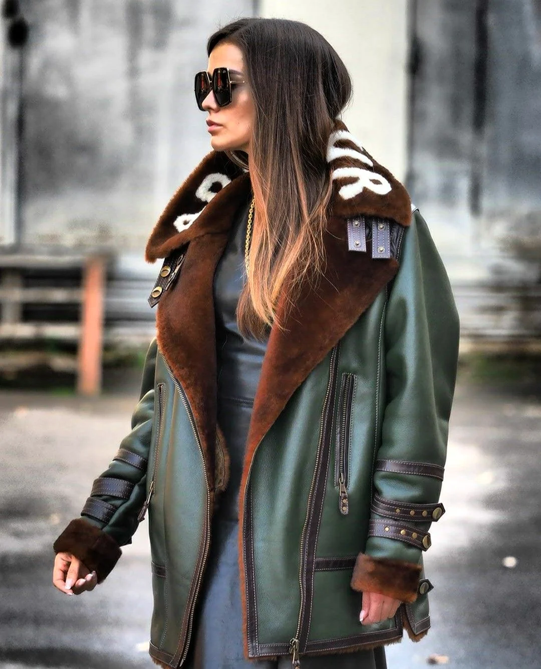 Дубленка Авиатор оверсайз