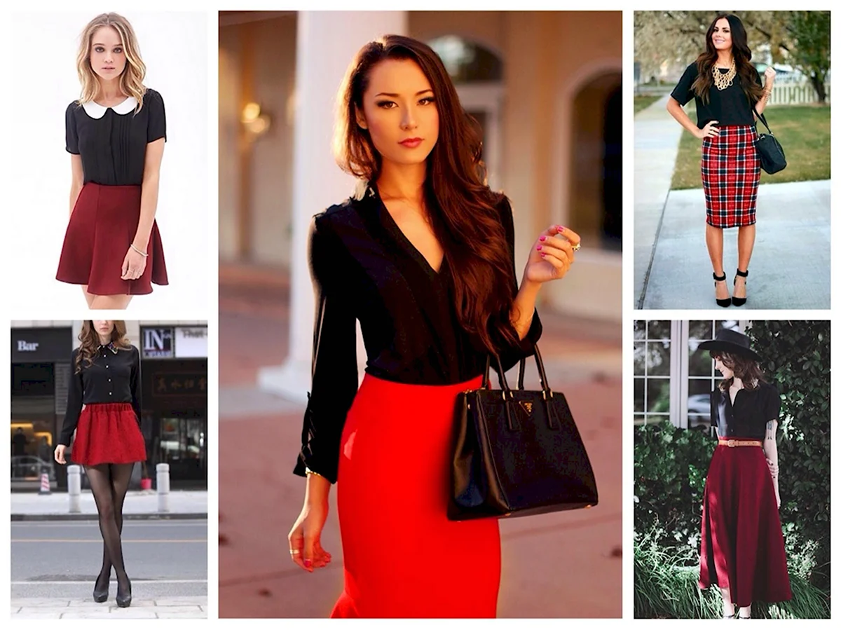 Юбка красная