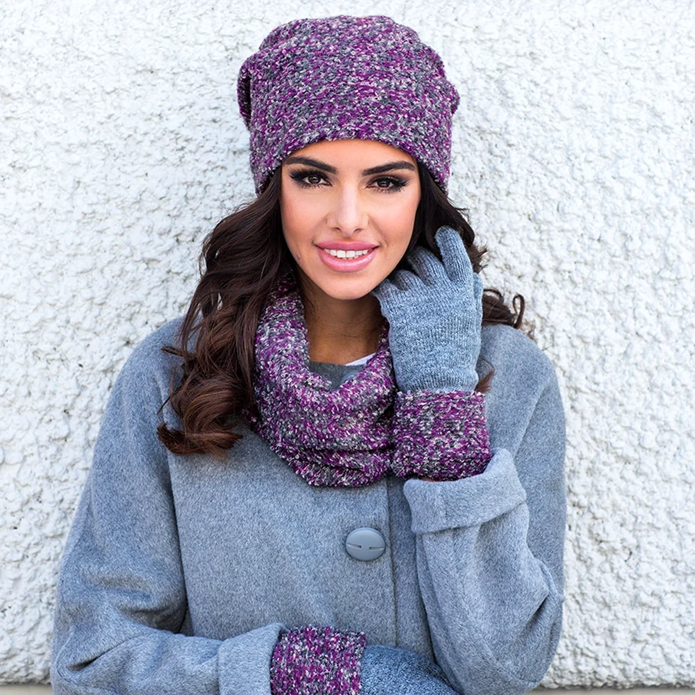 Шапка Камея красный меланж