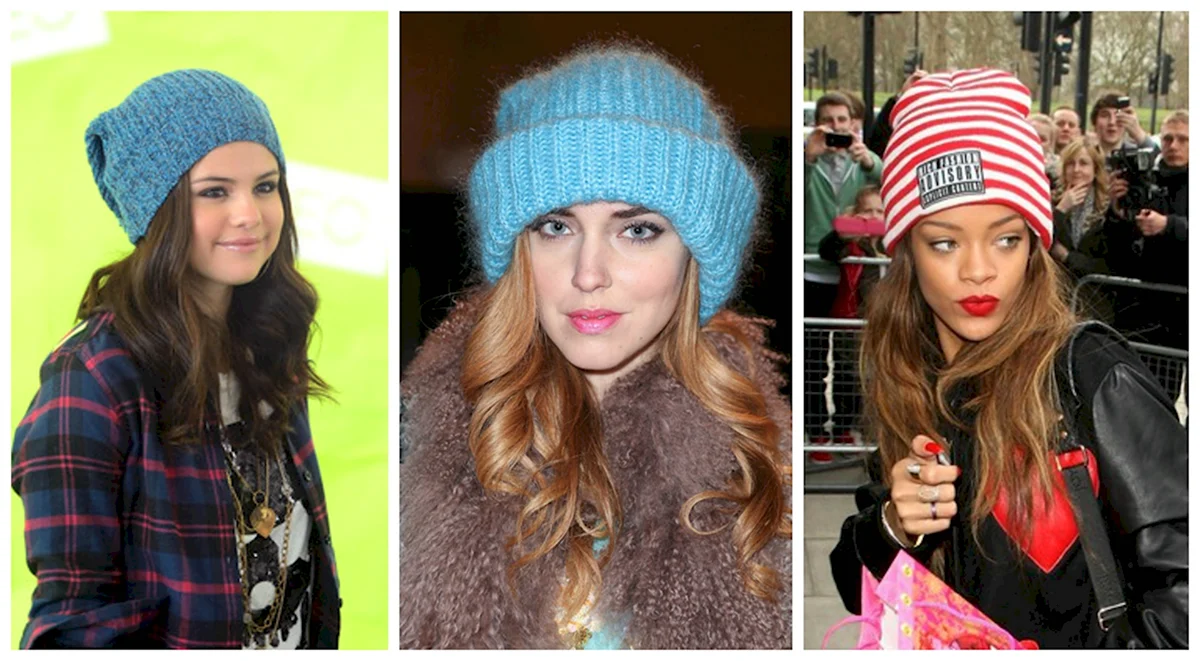 Знаменитости в вязаных шапках