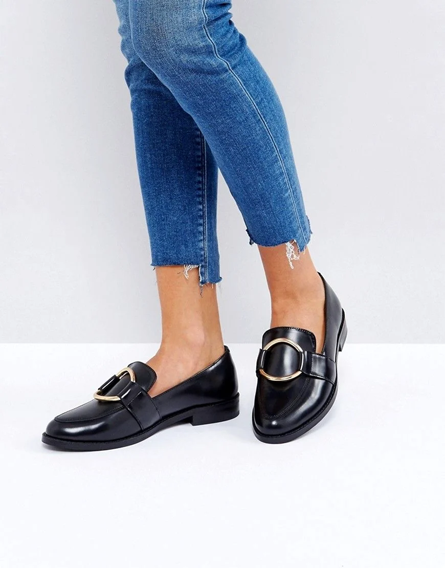 Кожаные лоферы ASOS Design Magenta