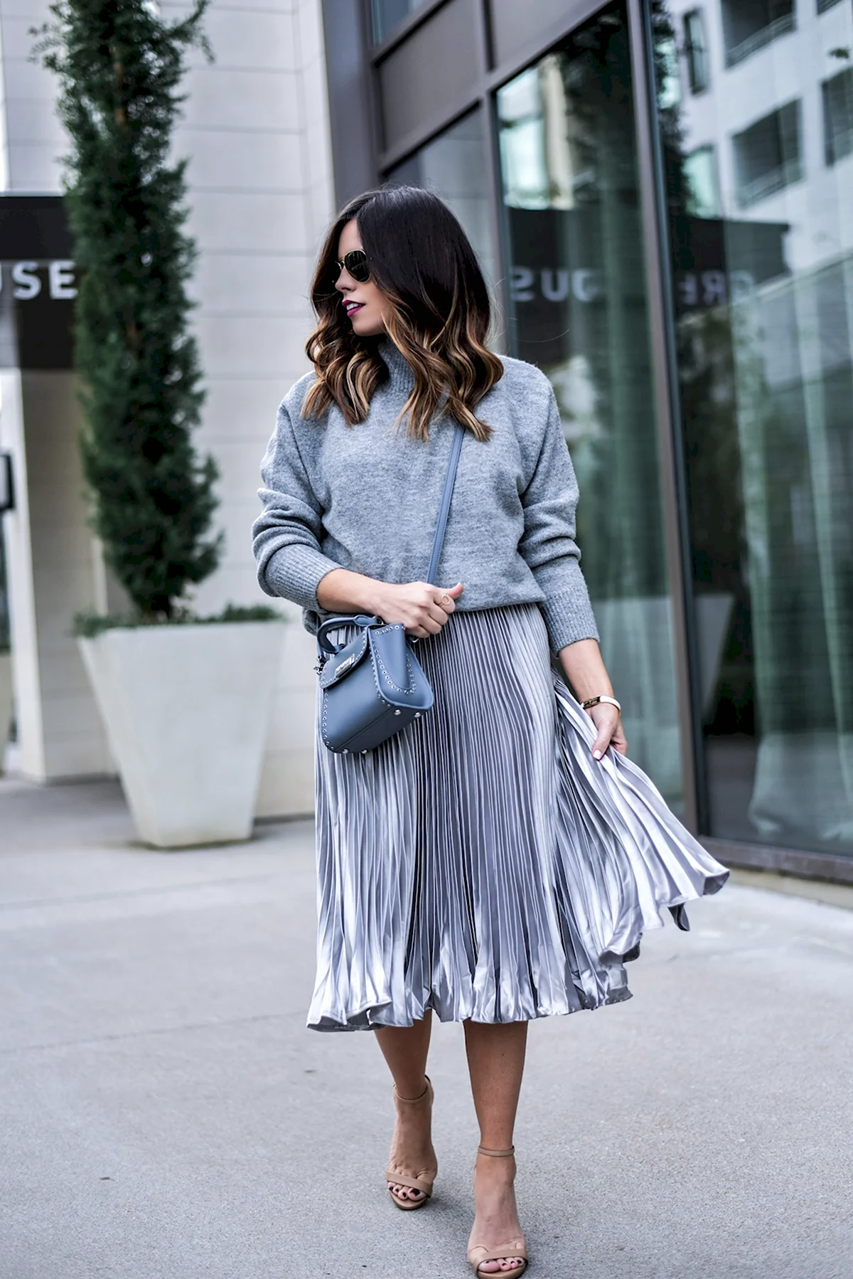 Юбка плиссе серая Street Style