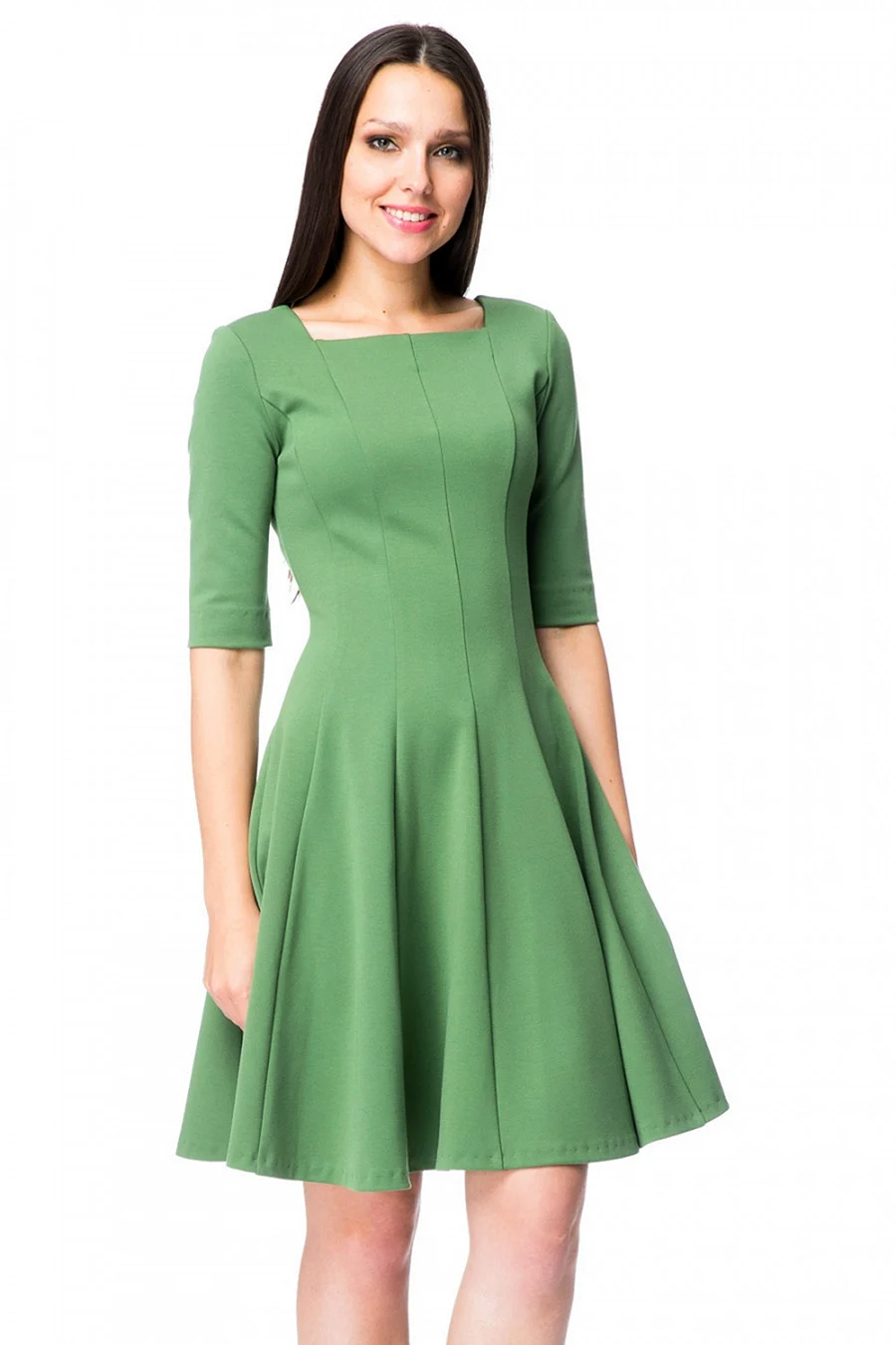 Платье с рельефами расклешенное