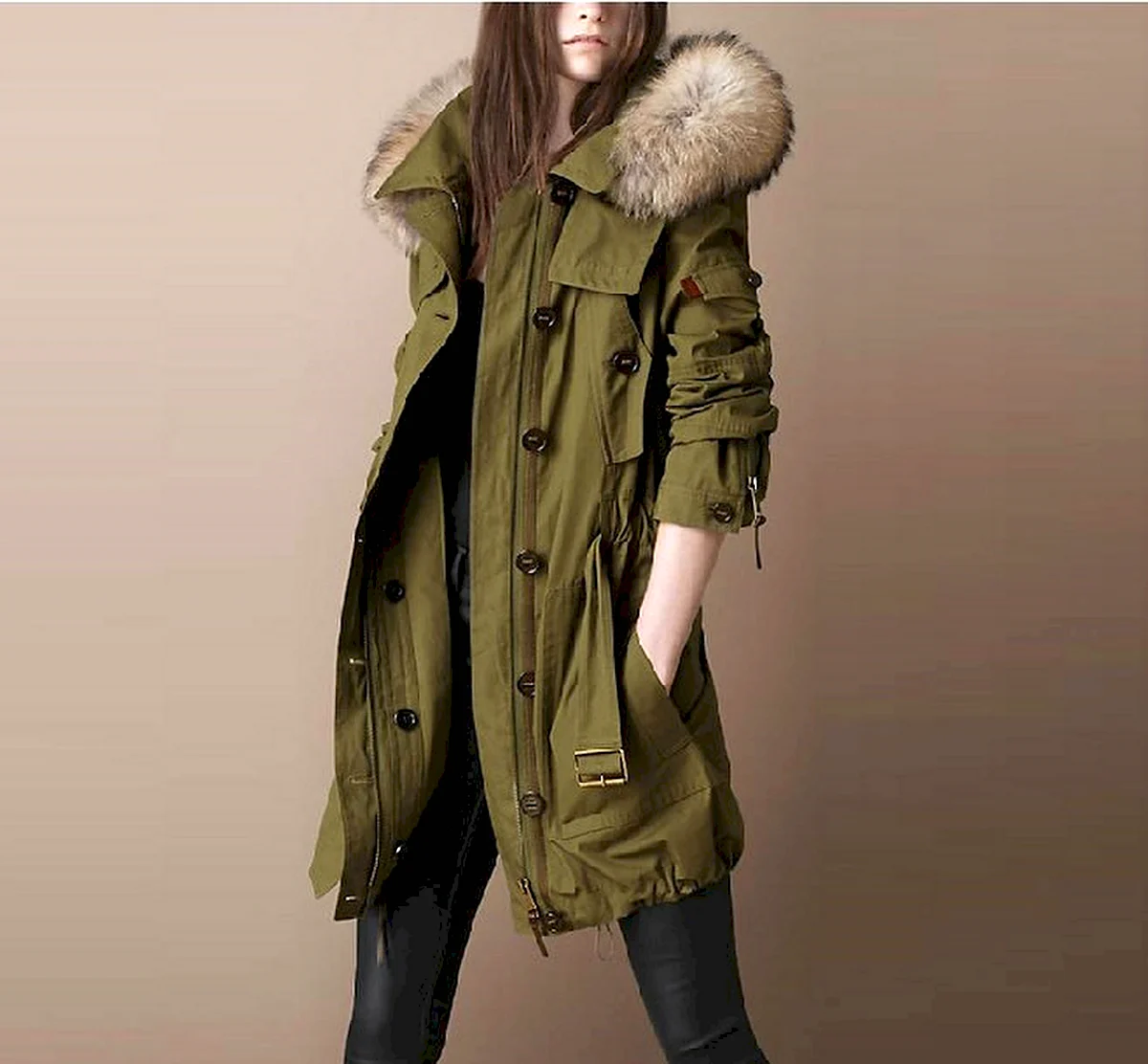 Куртка женская парка хаки. 100 Хб