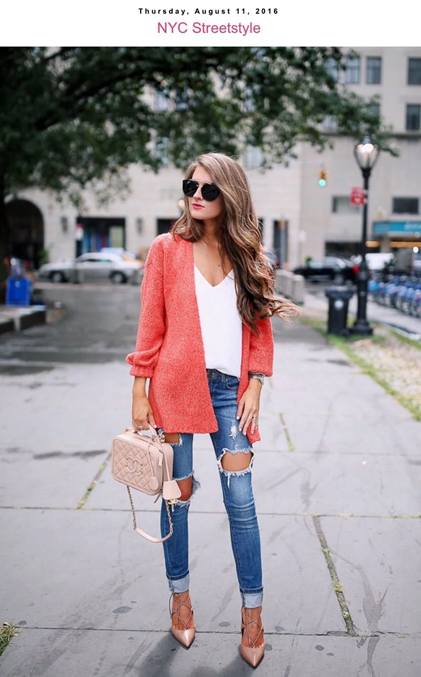 Кардиган и джинсы