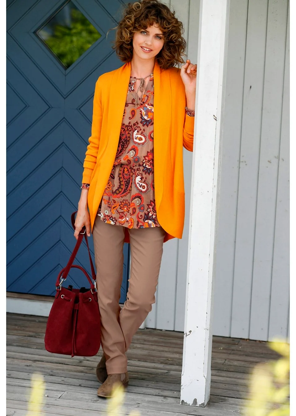 Оранжевый кардиган Остин