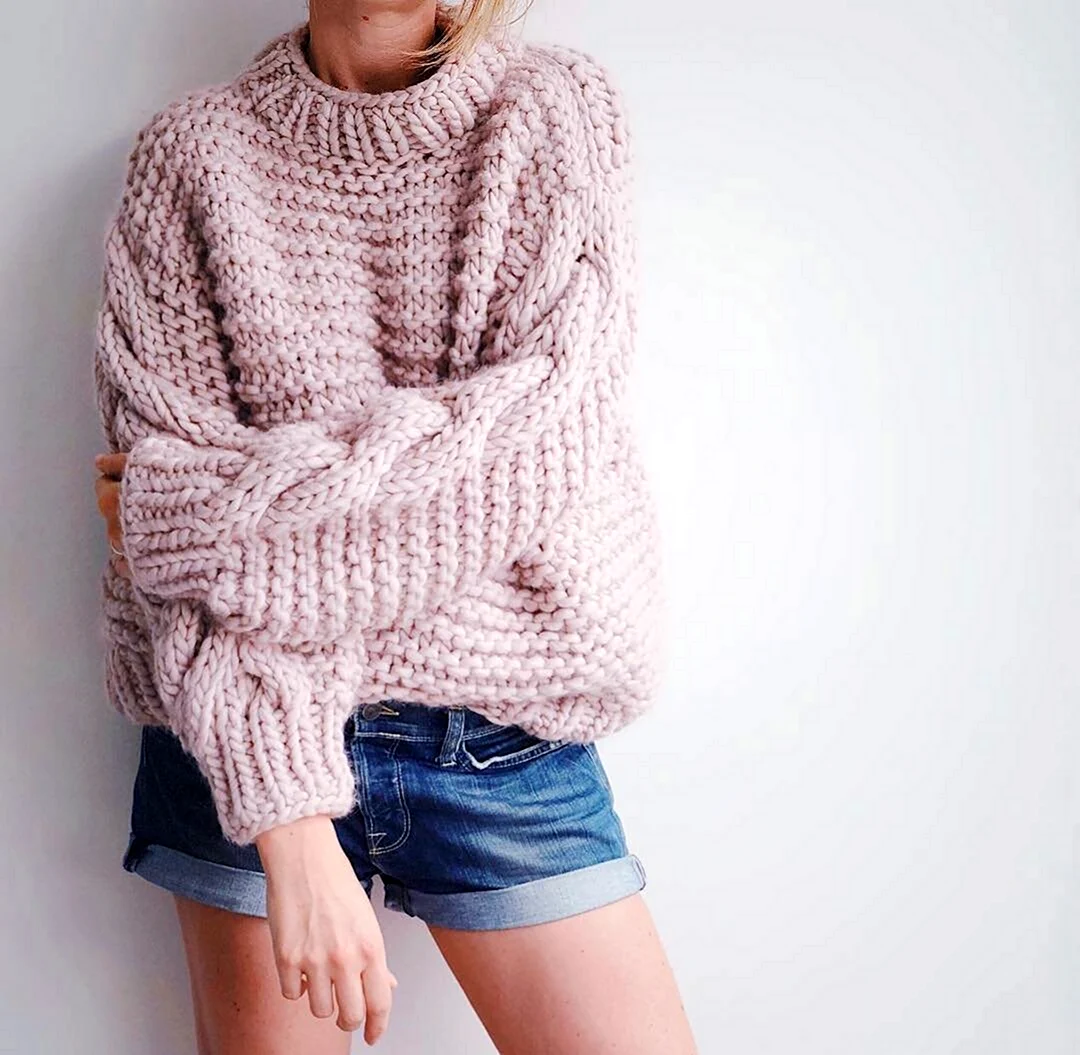 Свитер крупной вязки женский