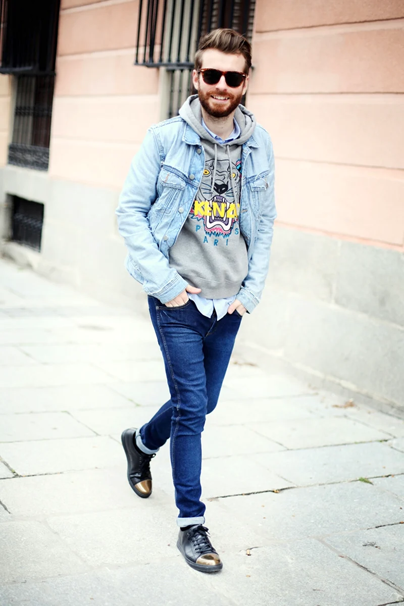 Джинсовый лук мужской