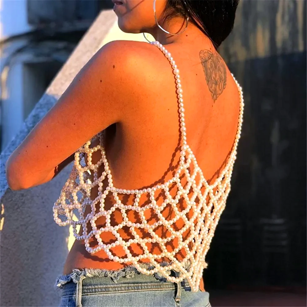 Топ с бусинами